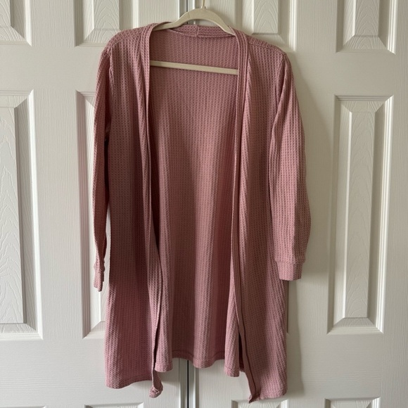 Beautiful Tan Pink Cardigan and Pants Set Size Small - Picture 2 of 3